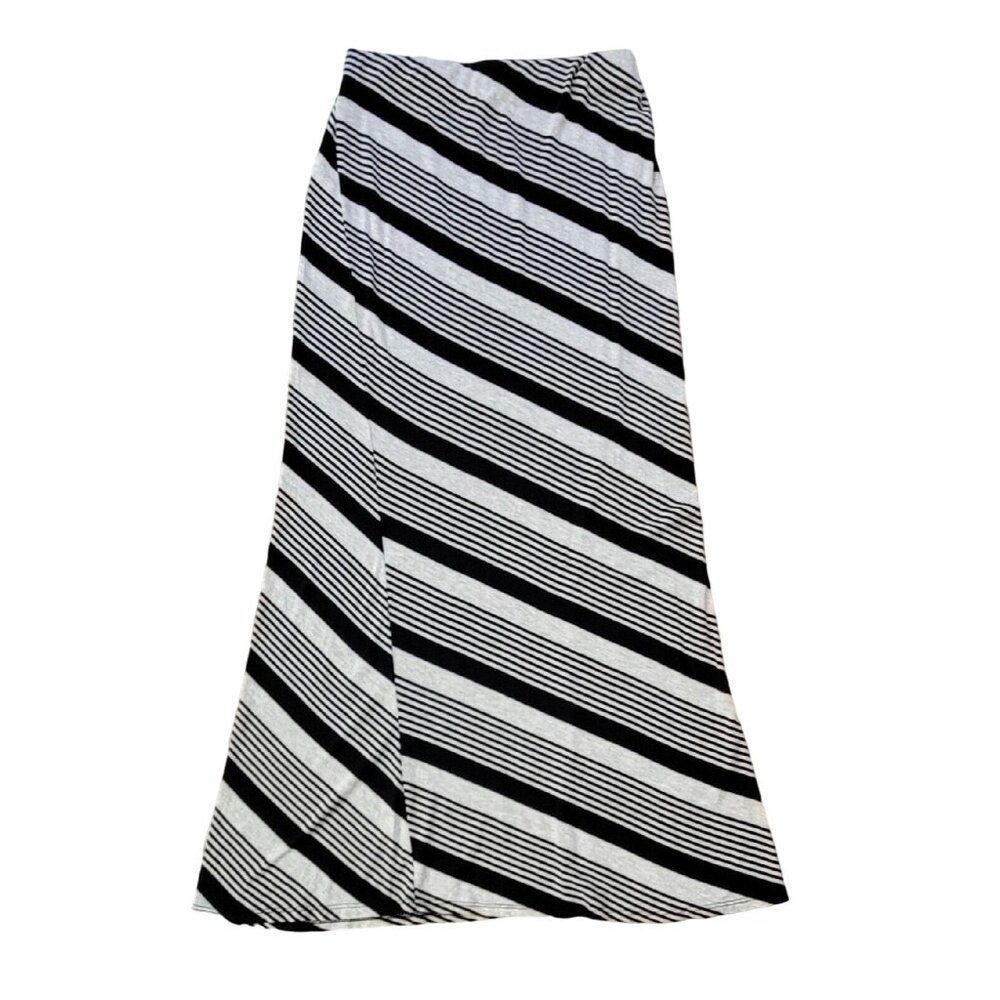 Double Click Black White Striped Maxi Skirt Womens Size M